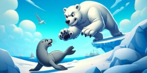 isbjørn som jager en sel